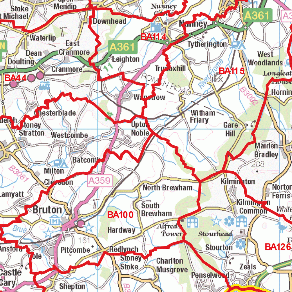 Bath - BA - Postcode Wall Map