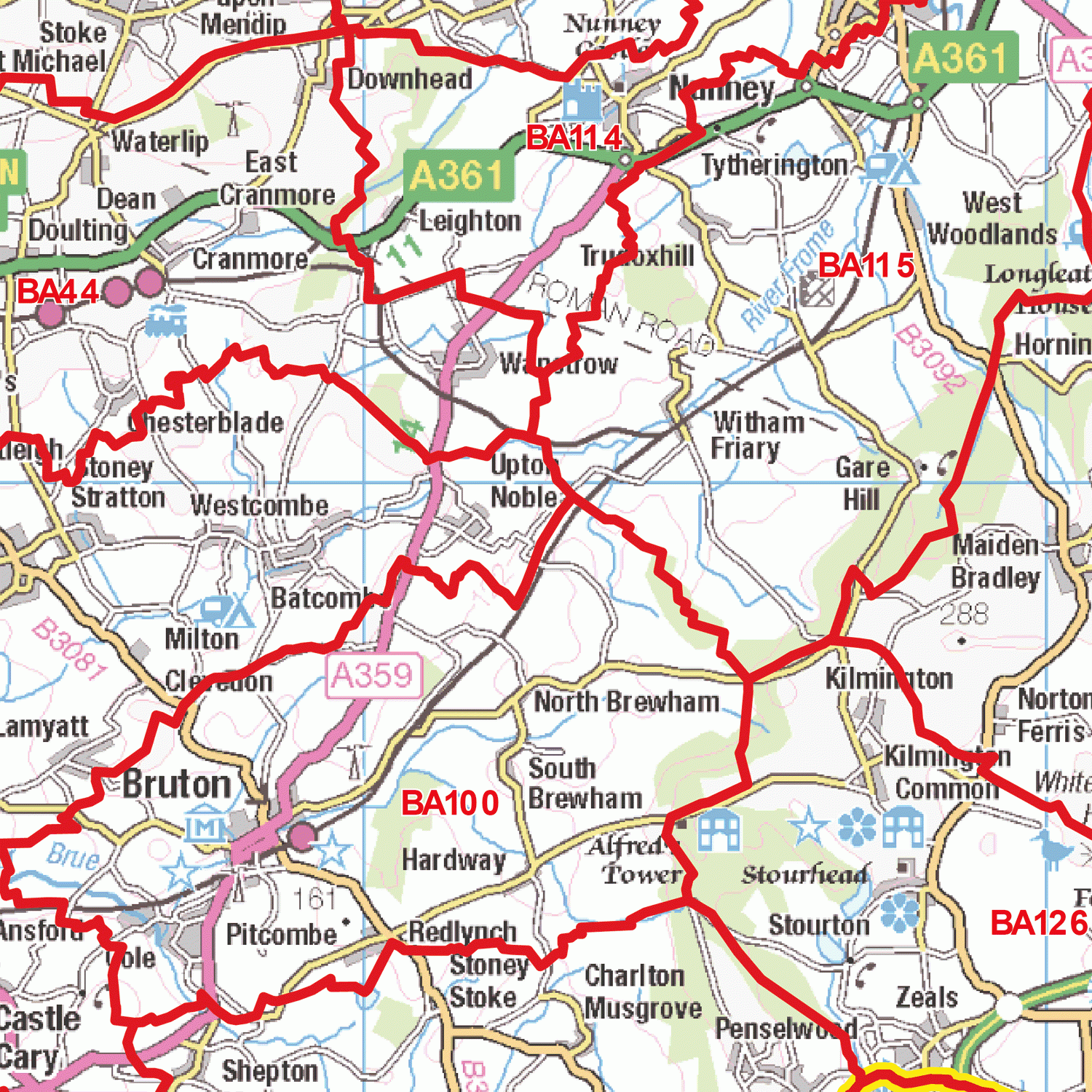 Bath - BA - Postcode Wall Map