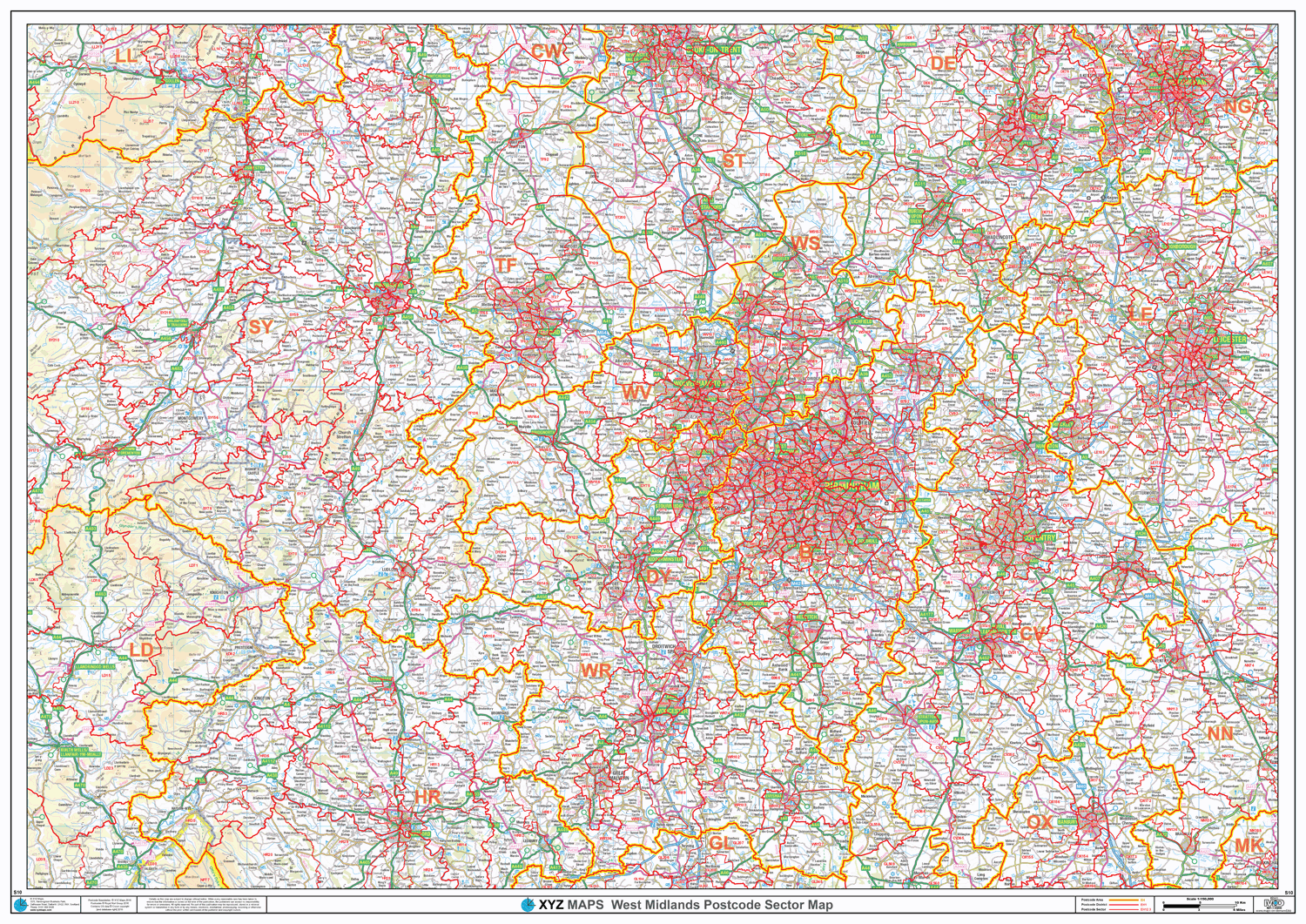 Postcode Sector Map - (S10) - West Midlands - GIF Image