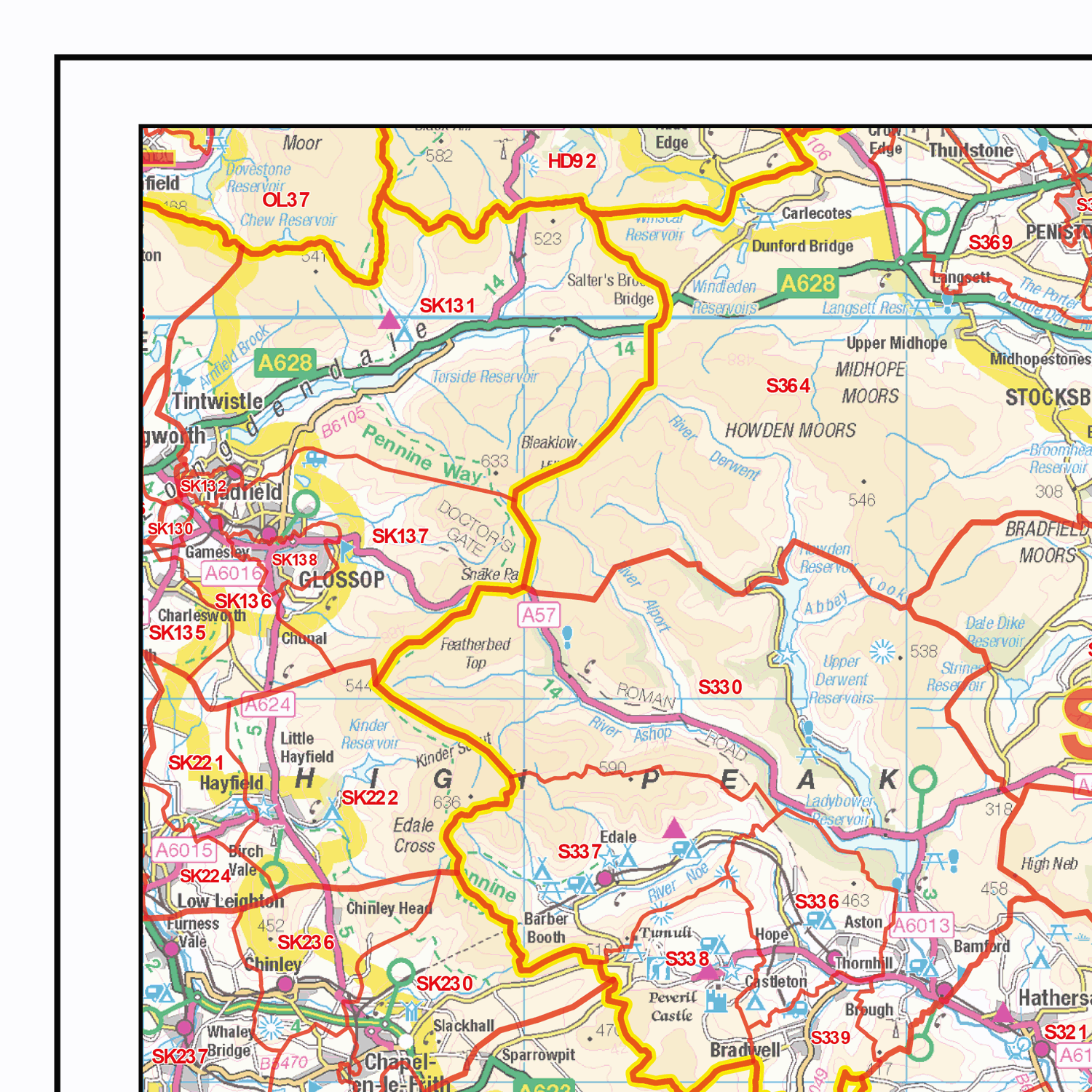 Postcode Sector Map - (S11) - Lincolnshire & Derbyshire - GIF Image