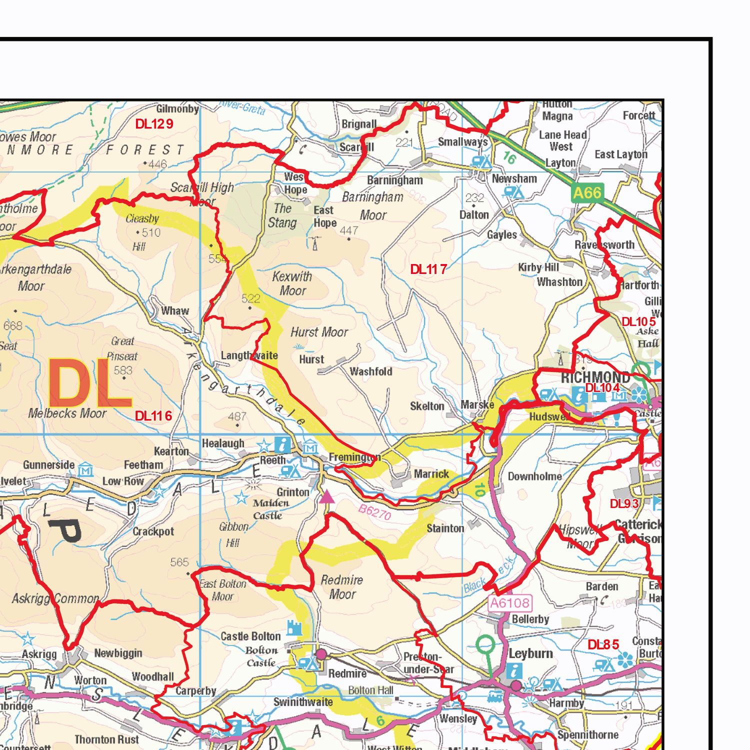 Postcode Sector Map - (S12) - North West England - GIF Image