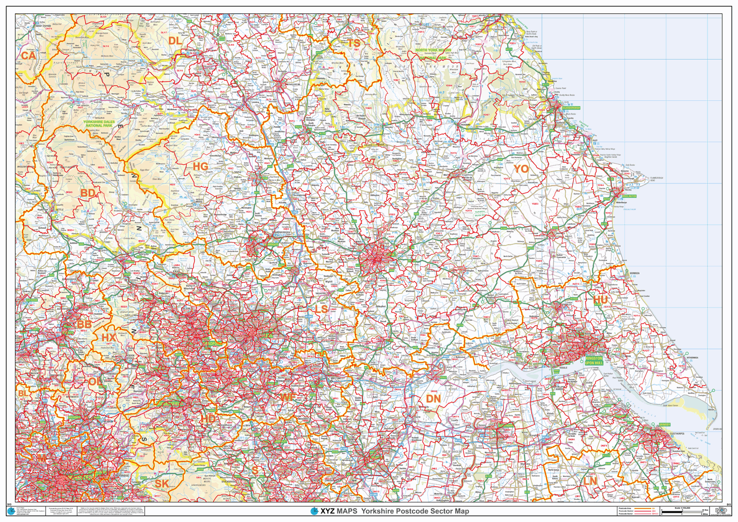 Postcode Sector Map - (S13) - Yorkshire - Editable GeoPDF