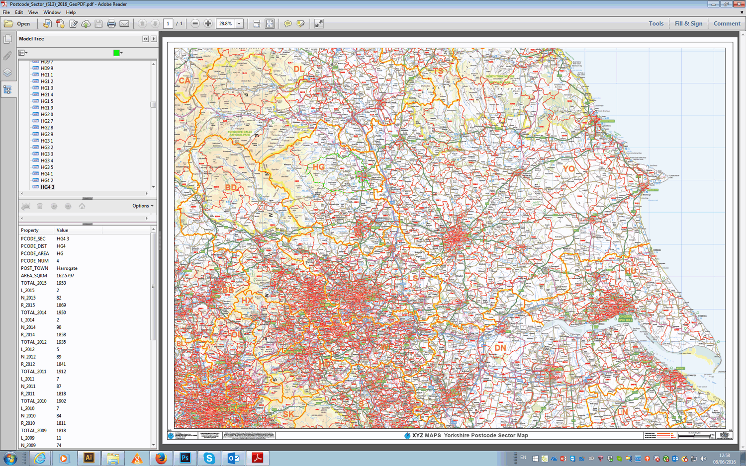 Postcode Sector Map - (S13) - Yorkshire - Editable GeoPDF – XYZ Maps