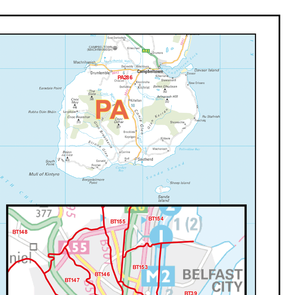 Py47 Ireland Postcode Postcode Sector Map - (S14) - Northern Ireland - GIF Image โ XYZ Maps