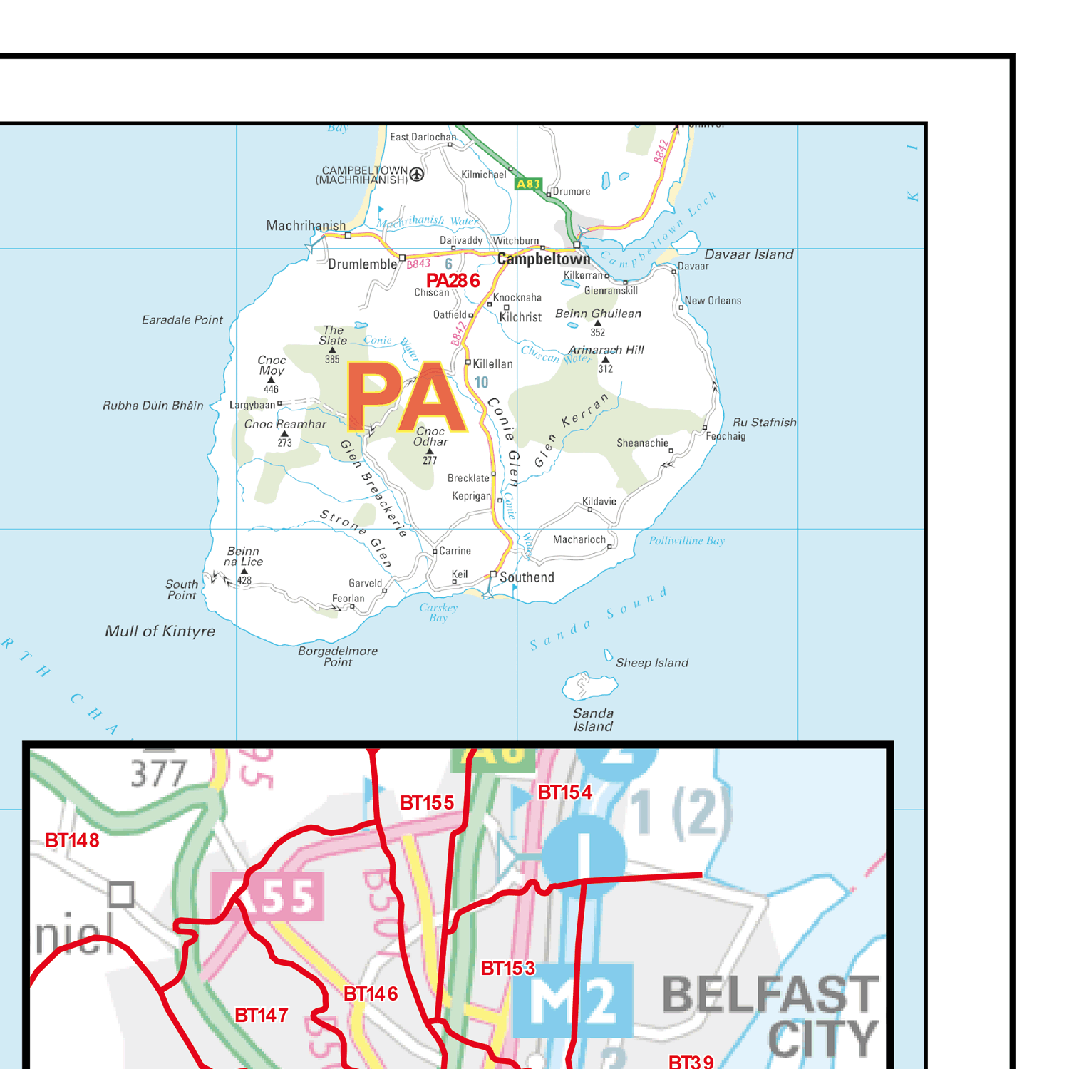 Postcode Sector Map - (S14) - Northern Ireland - GIF Image
