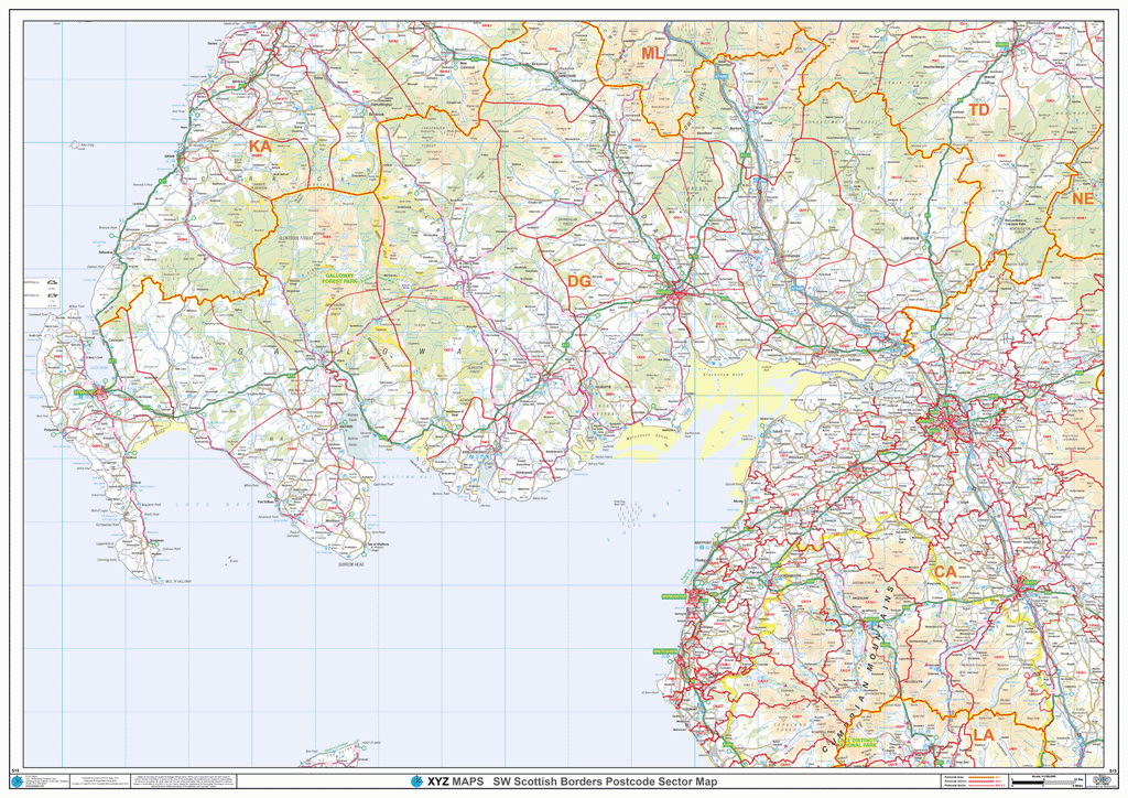 Er Postcode Map Postcode Sector Map - (S15) - South West Scottish Borders - Editable G ...