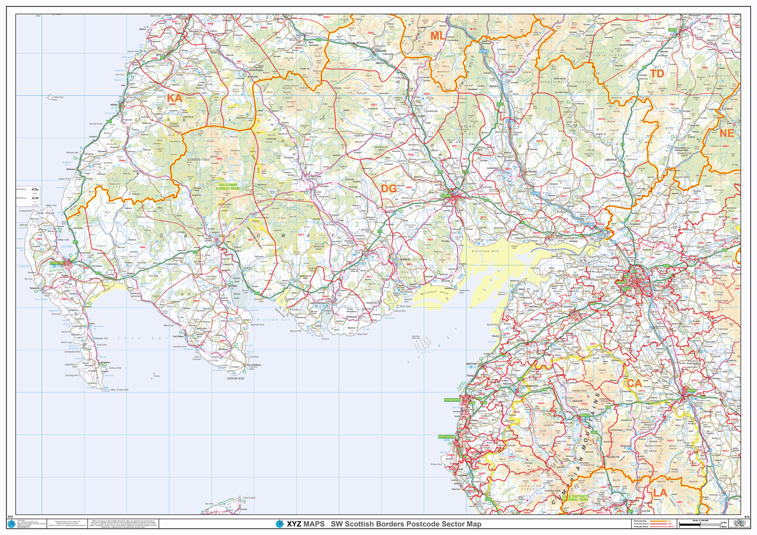 Postcode Sector Map - (S15) - South West Scottish Borders - GIF Image