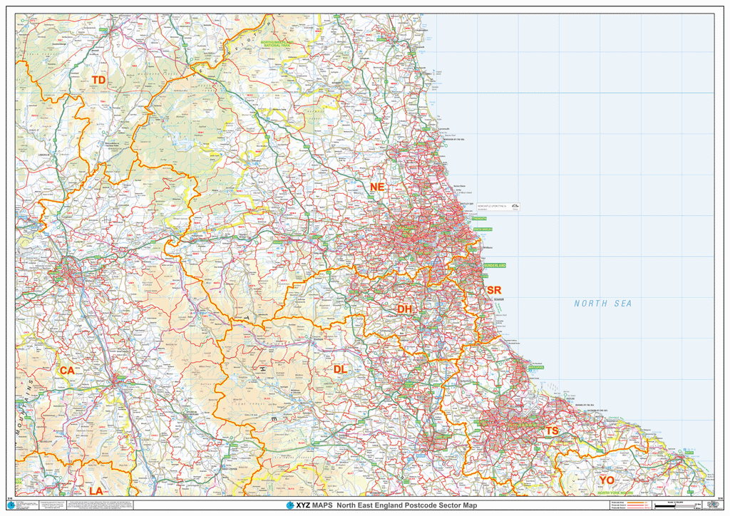 Postcode Sector Map - (S16) - North East England - Editable GeoPDF