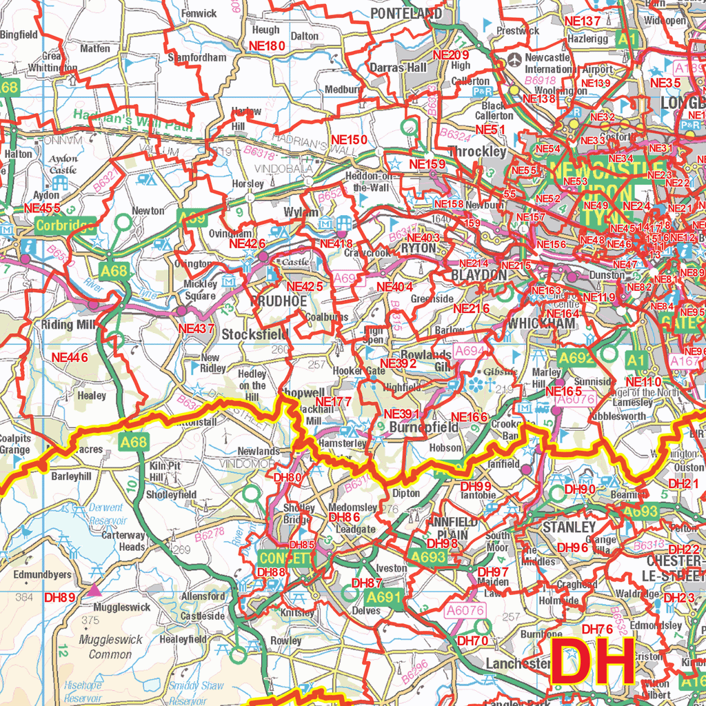Postcode Sector Map - (S16) - North East England - Editable GeoPDF
