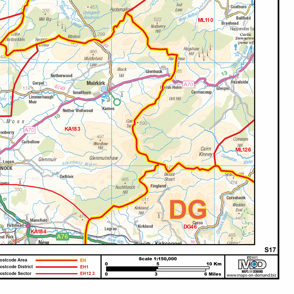Postcode Sector Map - (S17) - Scottish Central Belt West - GIF Image