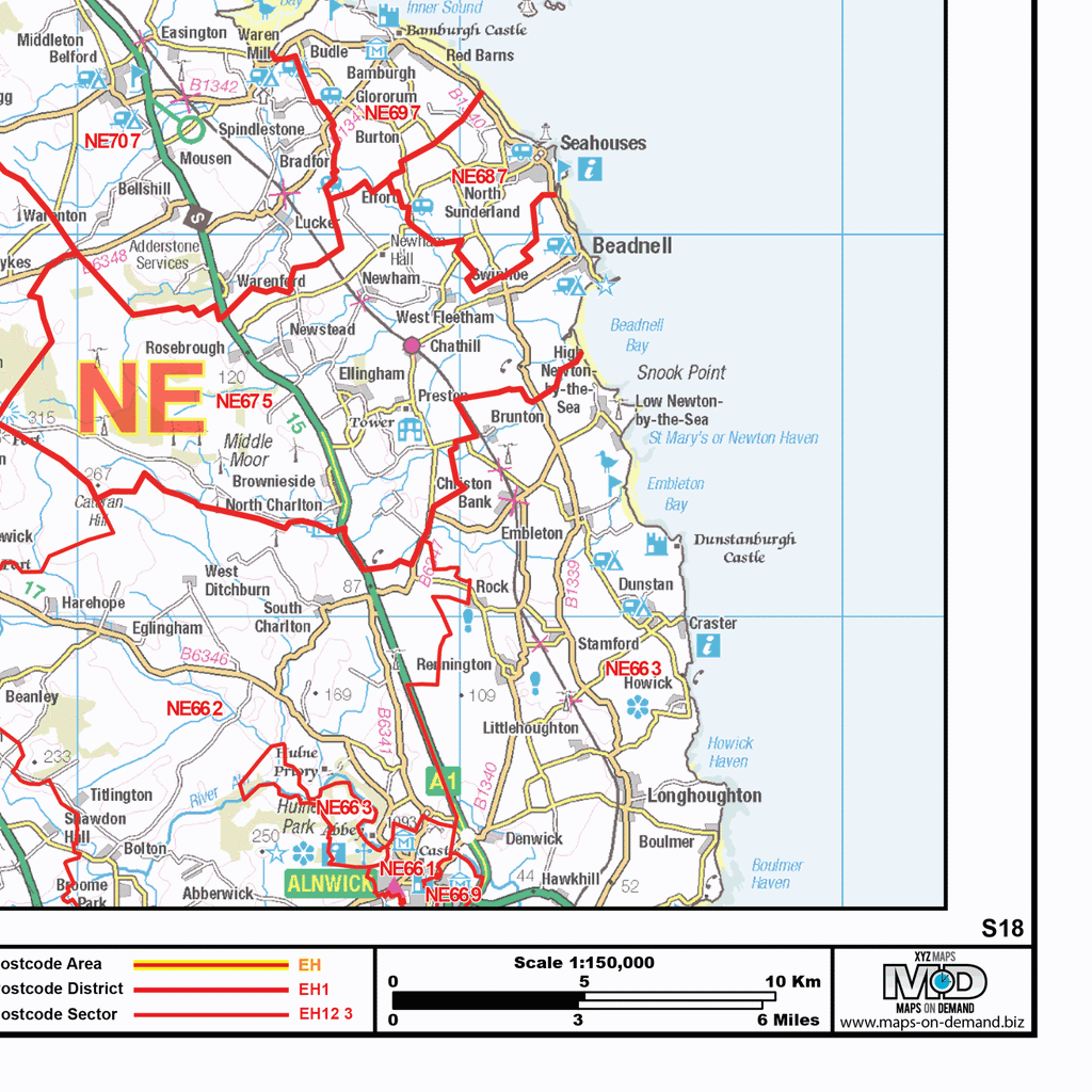 Postcode Sector Map - (S18) - Scottish Central Belt East - Editable GeoPDF