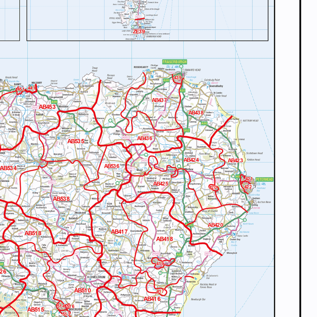 Ka7 Postcode Map Postcode Sector Map - (S19) - Highlands & Islands - GIF Image – XYZ Maps