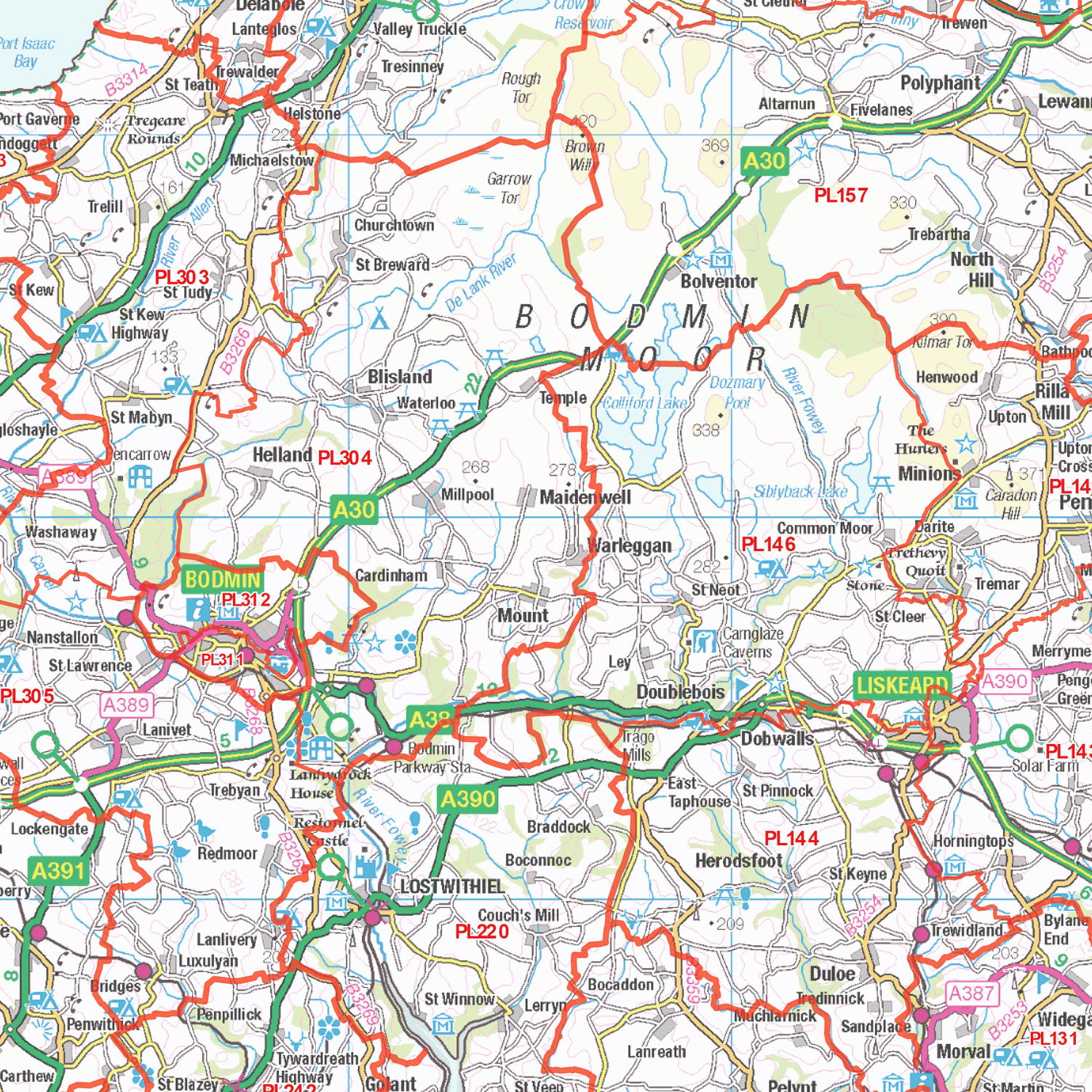 Postcode Sector Map - (S1) - South West England - GIF Image