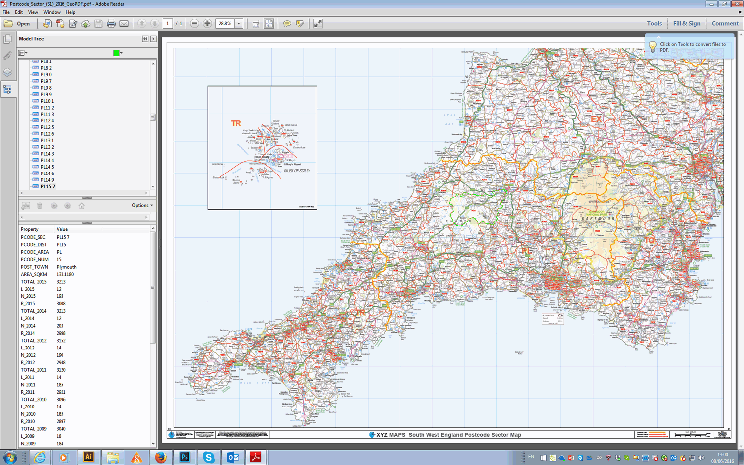 Postcode Sector Map - (S1) - South West England - Editable GeoPDF – XYZ ...
