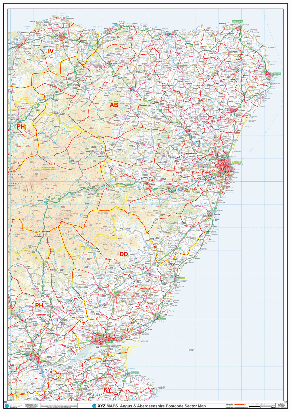 Postcode Sector Map - (S20) - Angus & Aberdeenshire - GIF Image