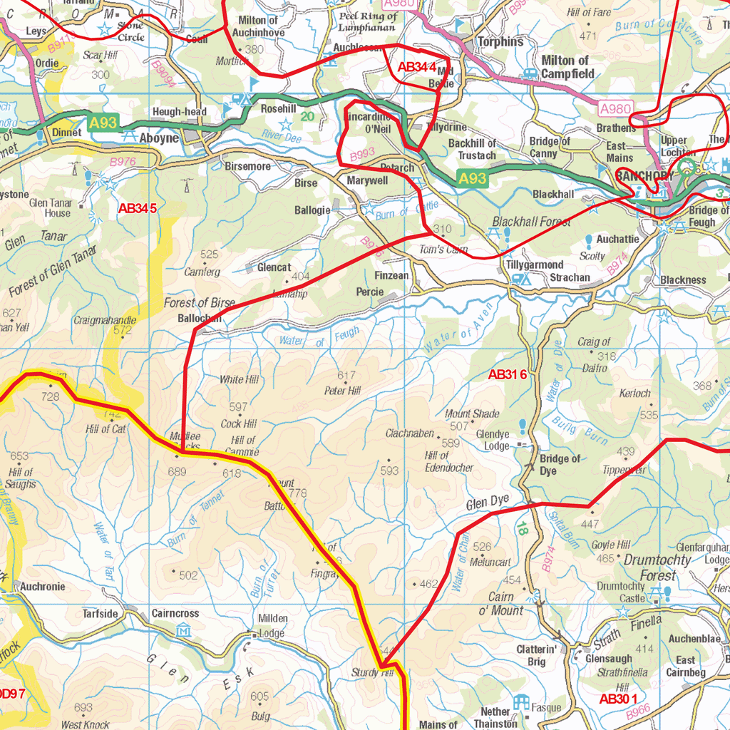 Postcode Sector Map - (S20) - Angus & Aberdeenshire - GIF Image