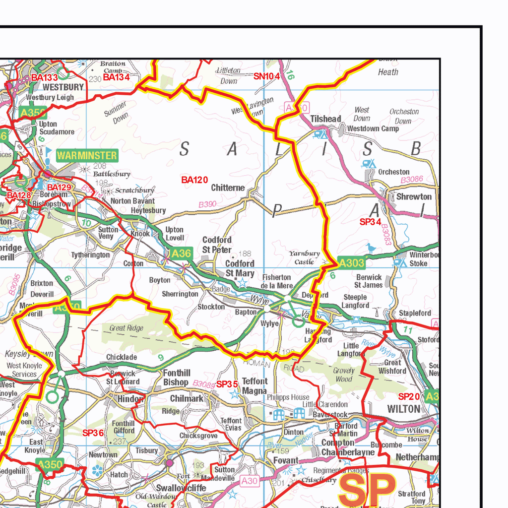 Postcode Sector Map - (S2) - Devon, Dorset & Somerset - Locked PDF