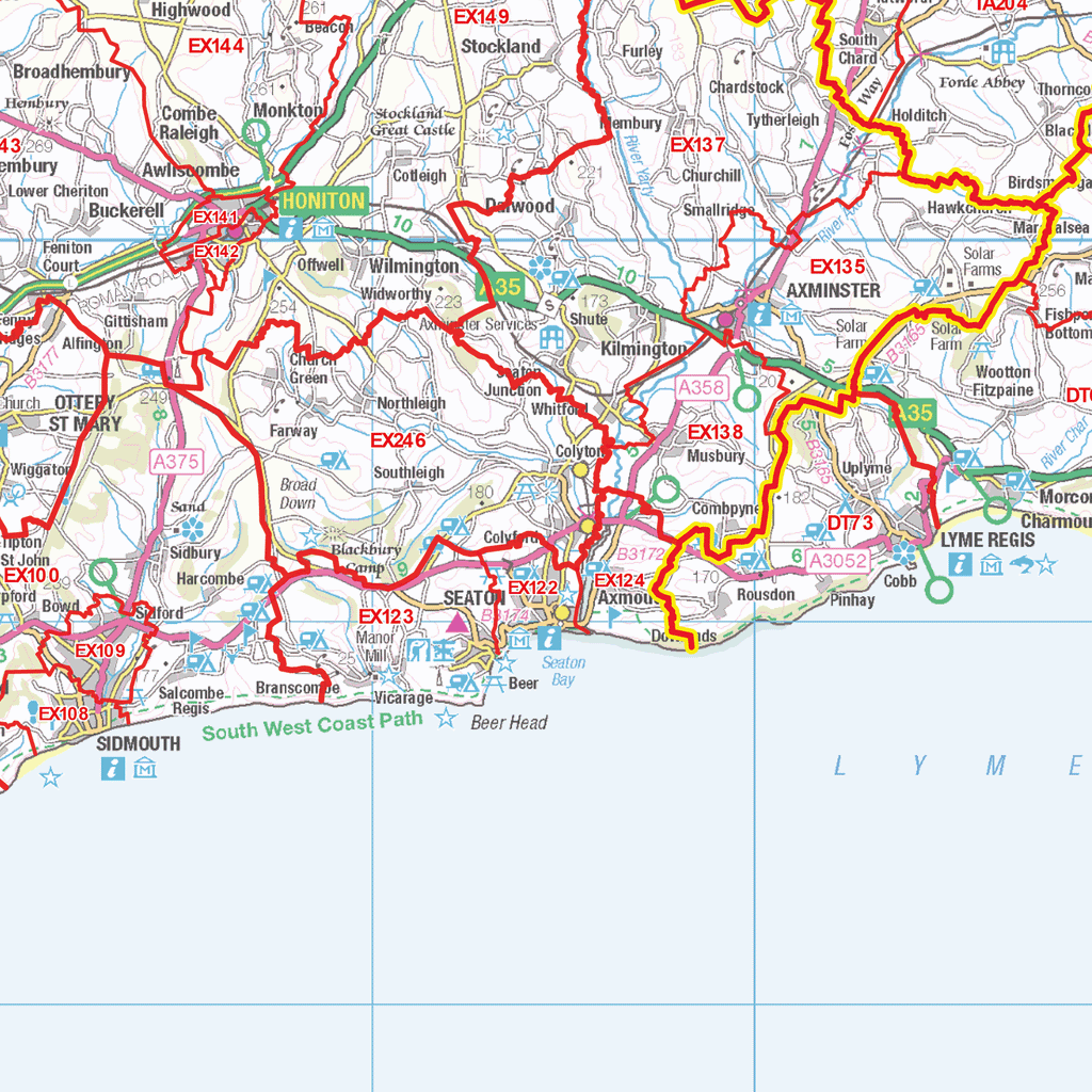 Postcode Sector Map - (S2) - Devon, Dorset & Somerset - Locked PDF