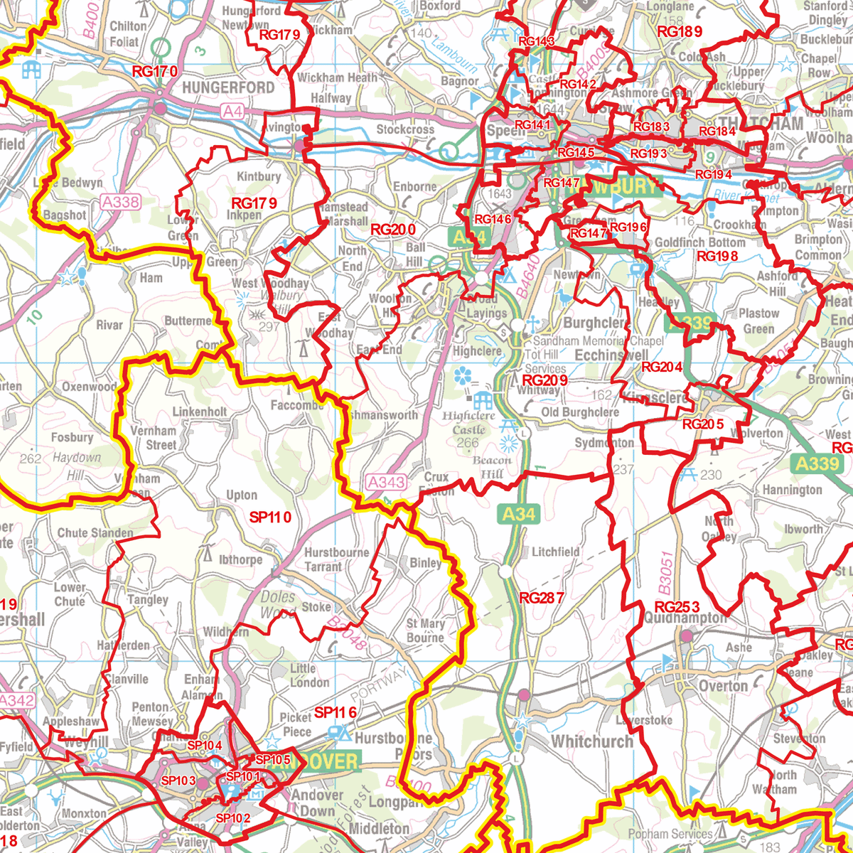Ss16 Postcode Map Postcode Sector Map - (S3) - Central Southern England - GIF Image – XYZ ...