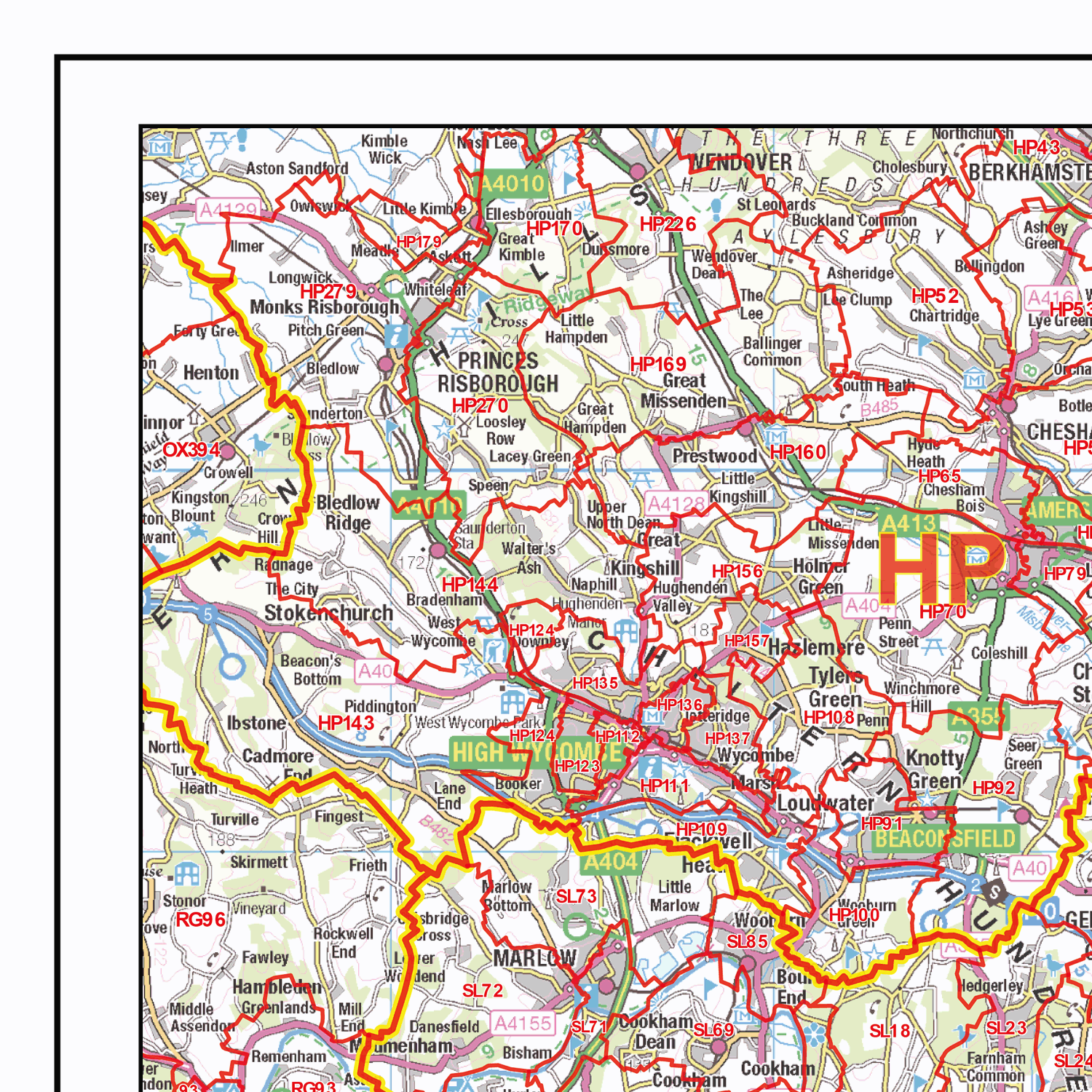 Postcode Sector Map - (S4) - South East England - Editable GeoPDF