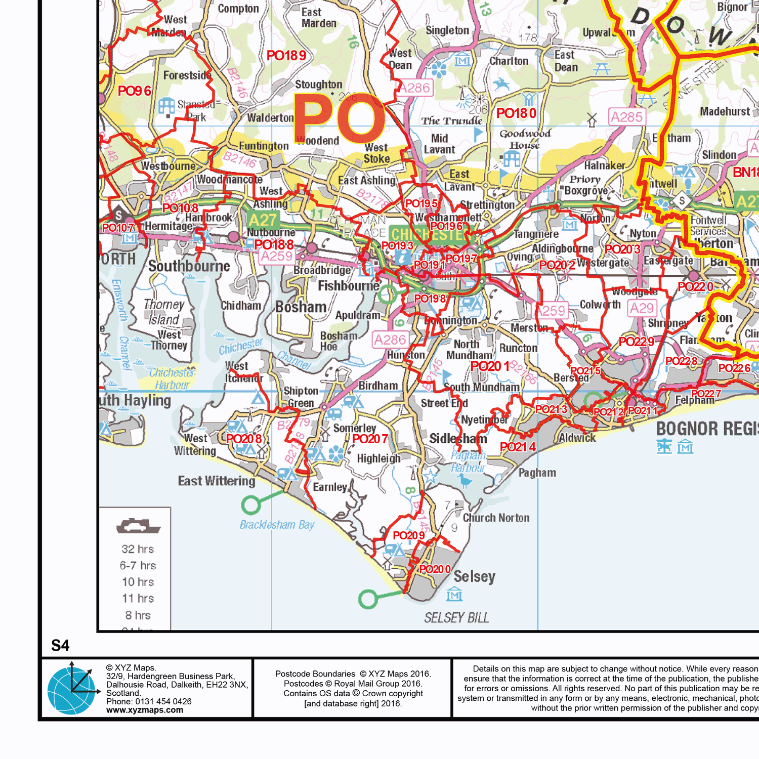 S4 Postcode Postcode Sector Map - (S4) - South East England - GIF Image – XYZ Maps