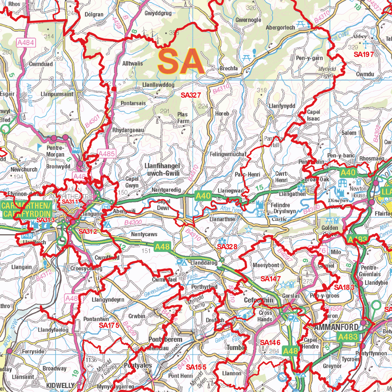 Postcode Sector Map - (S5) - South Wales - Editable GeoPDF