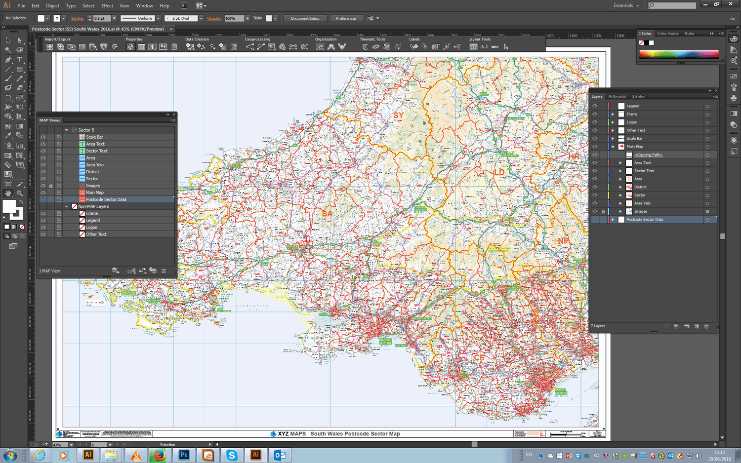 Postcode Sector Map - (S5) - South Wales - Editable GeoPDF