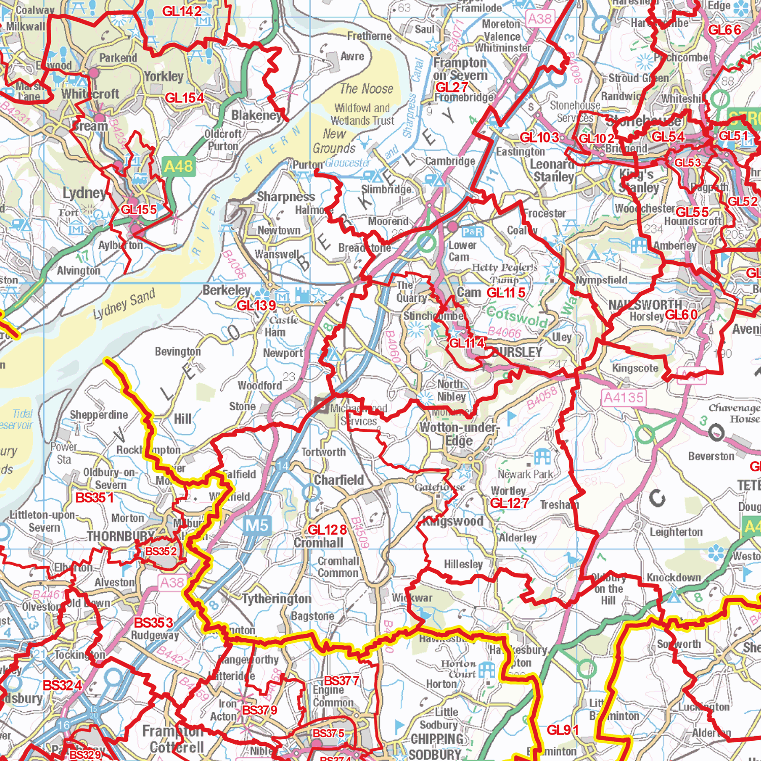 Postcode Sector Map - (S6) - Severn Estuary - GIF Image