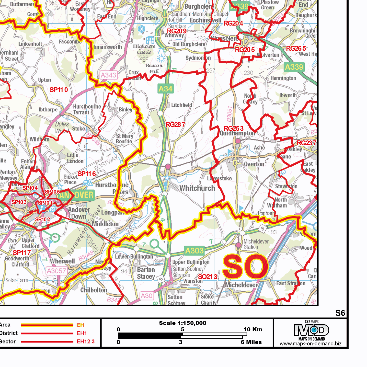Postcode Sector Map - (S6) - Severn Estuary - GIF Image