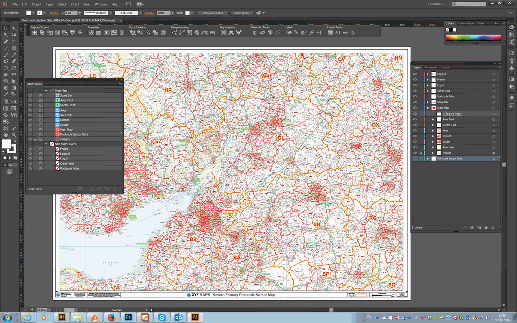 Postcode Sector Map - (S6) - Severn Estuary - Editable GeoPDF