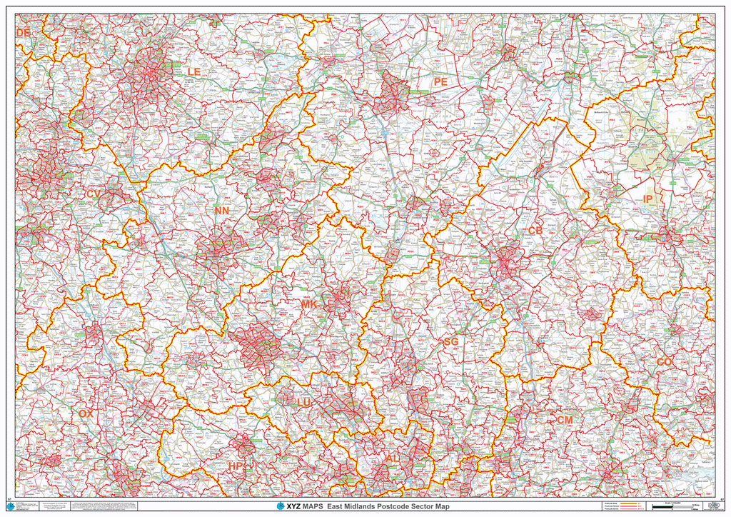 Postcode Sector Map - (S7) - East Midlands - GeoPDF – XYZ Maps