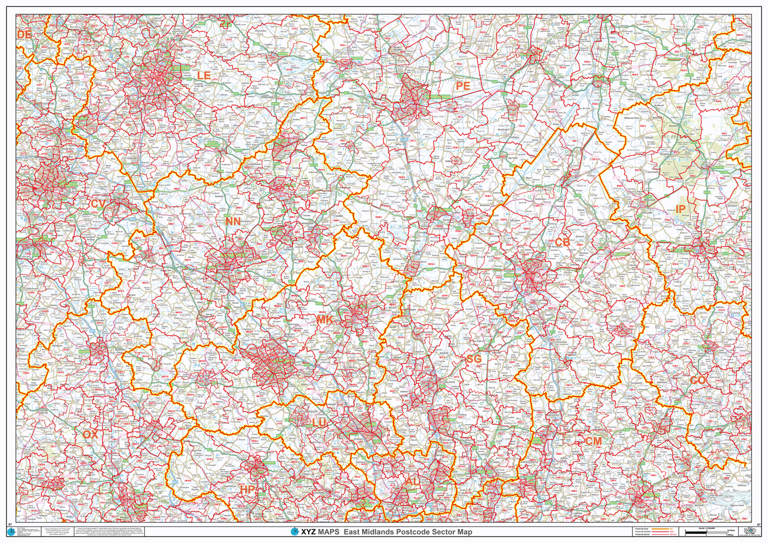 S36 Postcode Map Postcode Sector Map - (S7) - East Midlands - GeoPDF – XYZ Maps