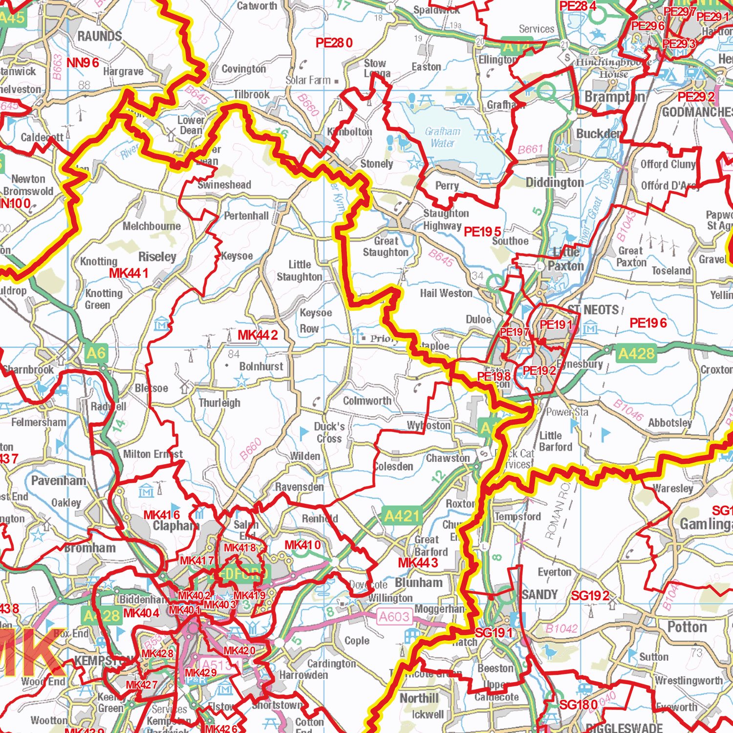 Postcode Sector Map - (S7) - East Midlands - GeoPDF – XYZ Maps