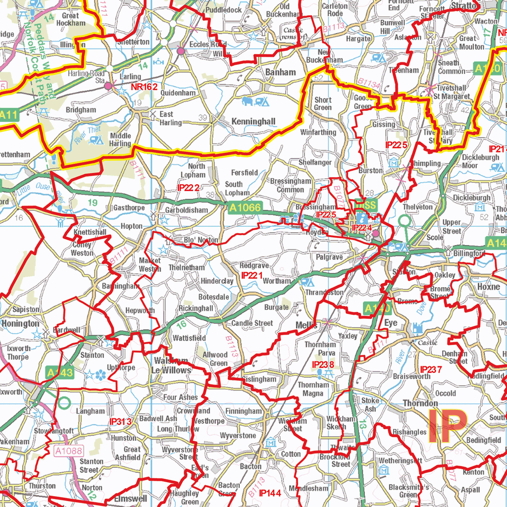 Postcode Sector Map - (S8) - The Fens - GIF Image