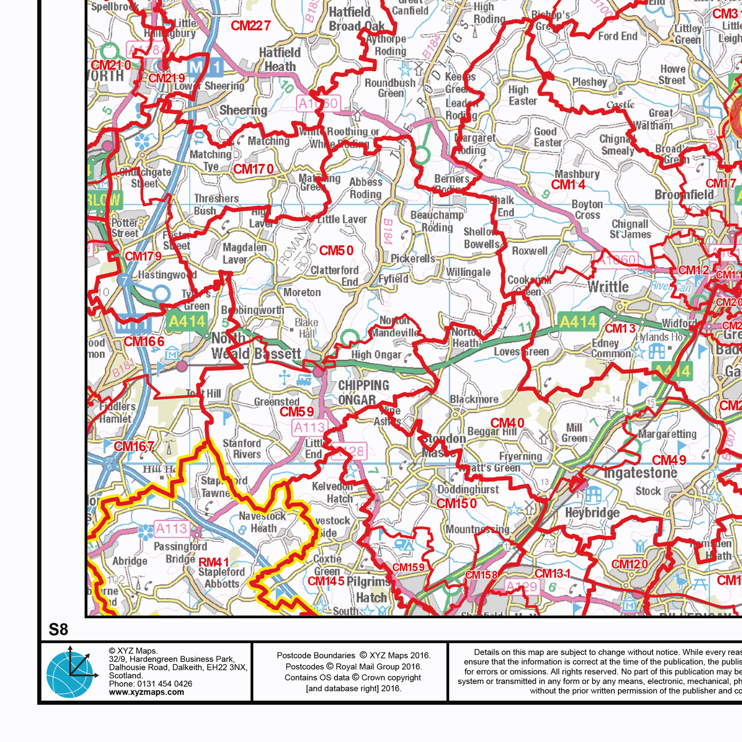 Postcode Sector Map - (S8) - The Fens - GIF Image