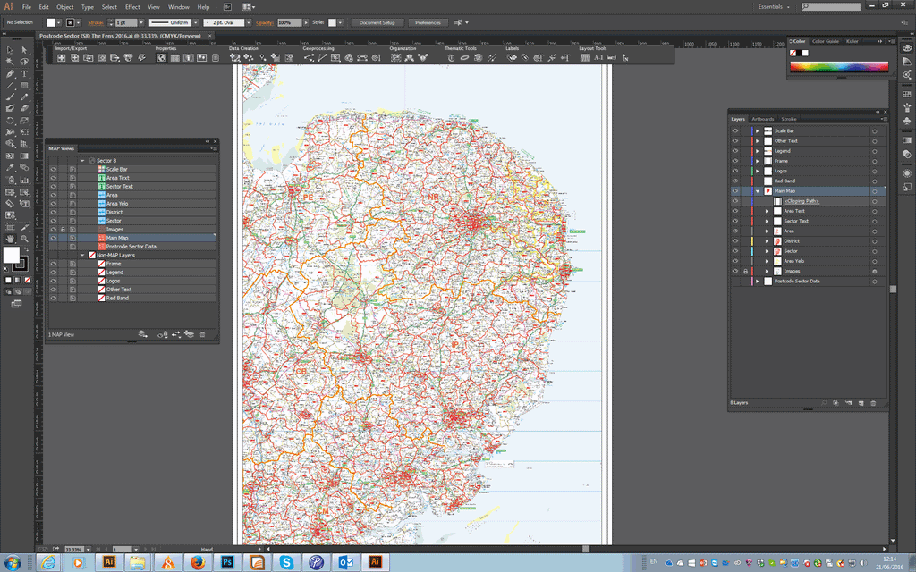 Postcode Sector Map - (S8) - The Fens - Editable GeoPDF