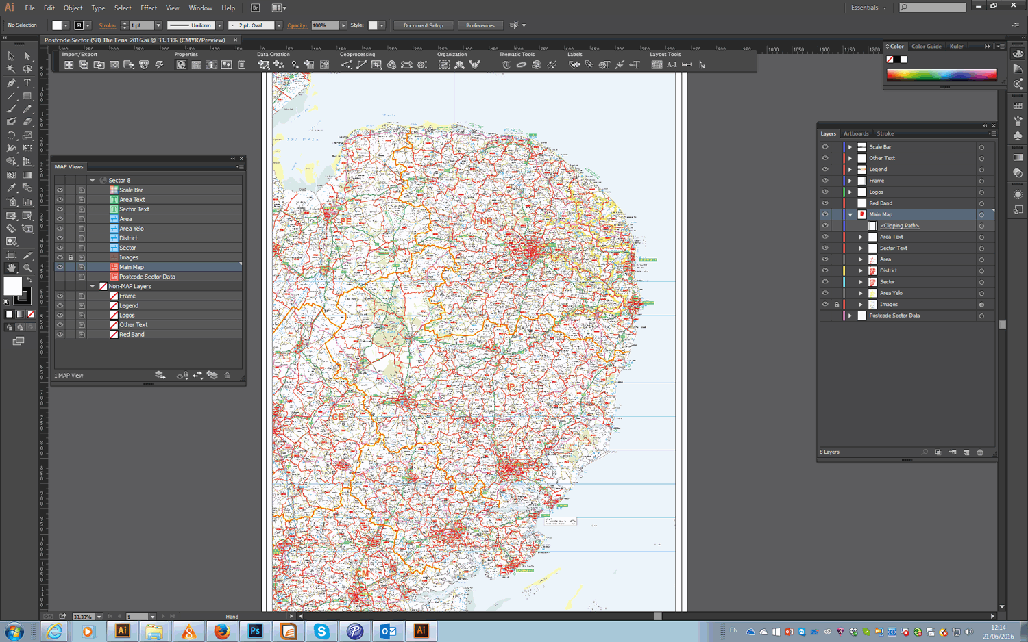 Postcode Sector Map - (S8) - The Fens - Editable GeoPDF