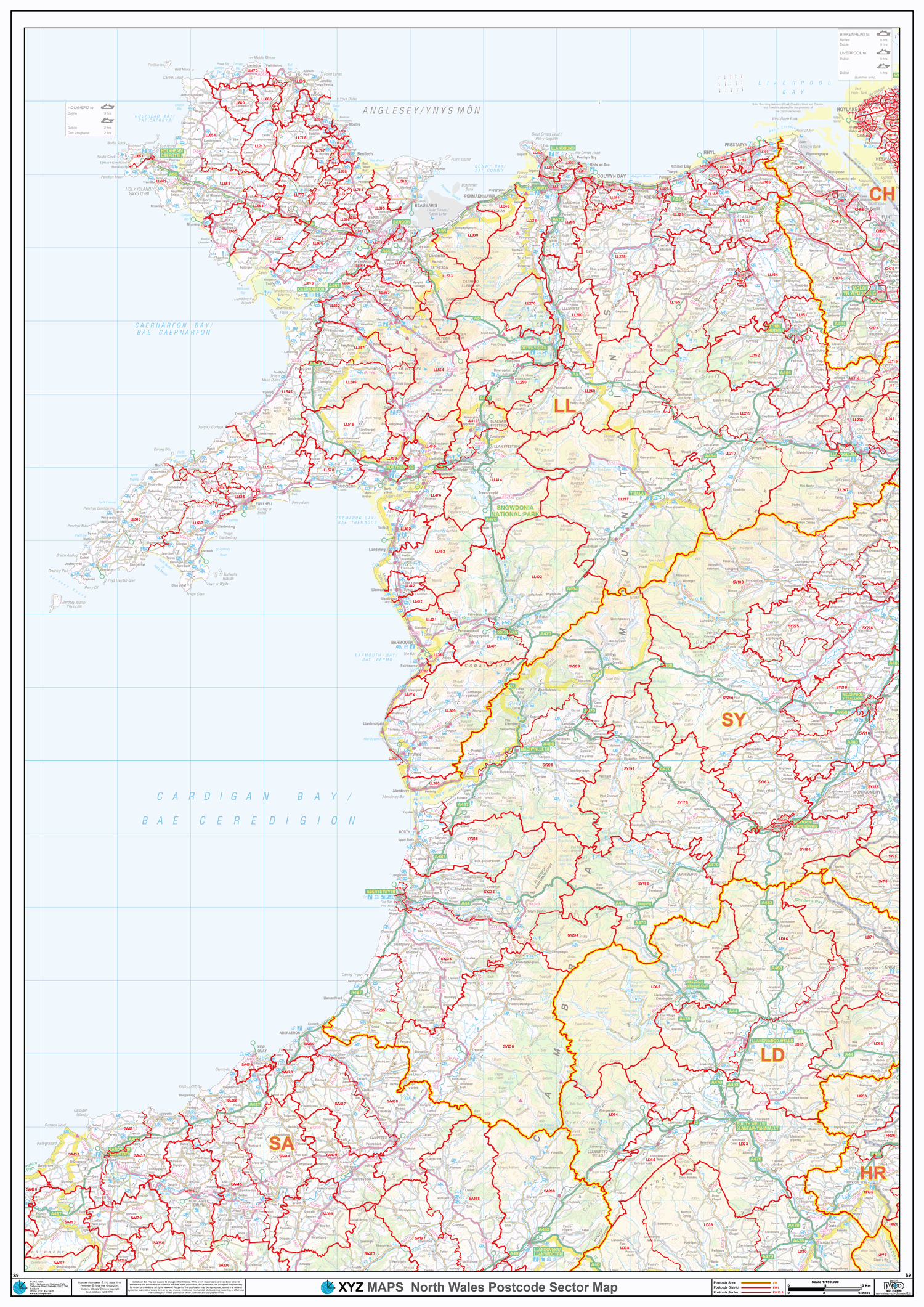 Postcode Sector Map - (S9) - North Wales - GIF Image