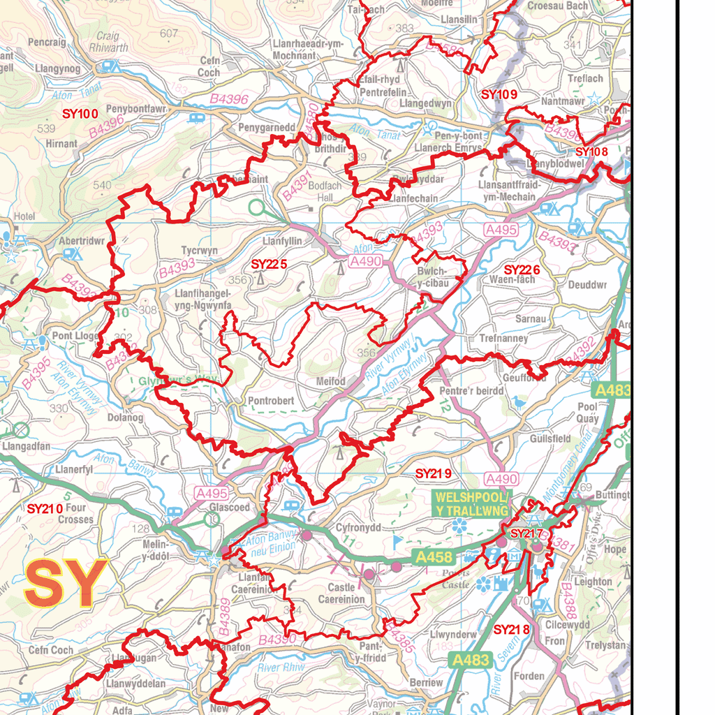 Postcode Sector Map - (S9) - North Wales - GIF Image