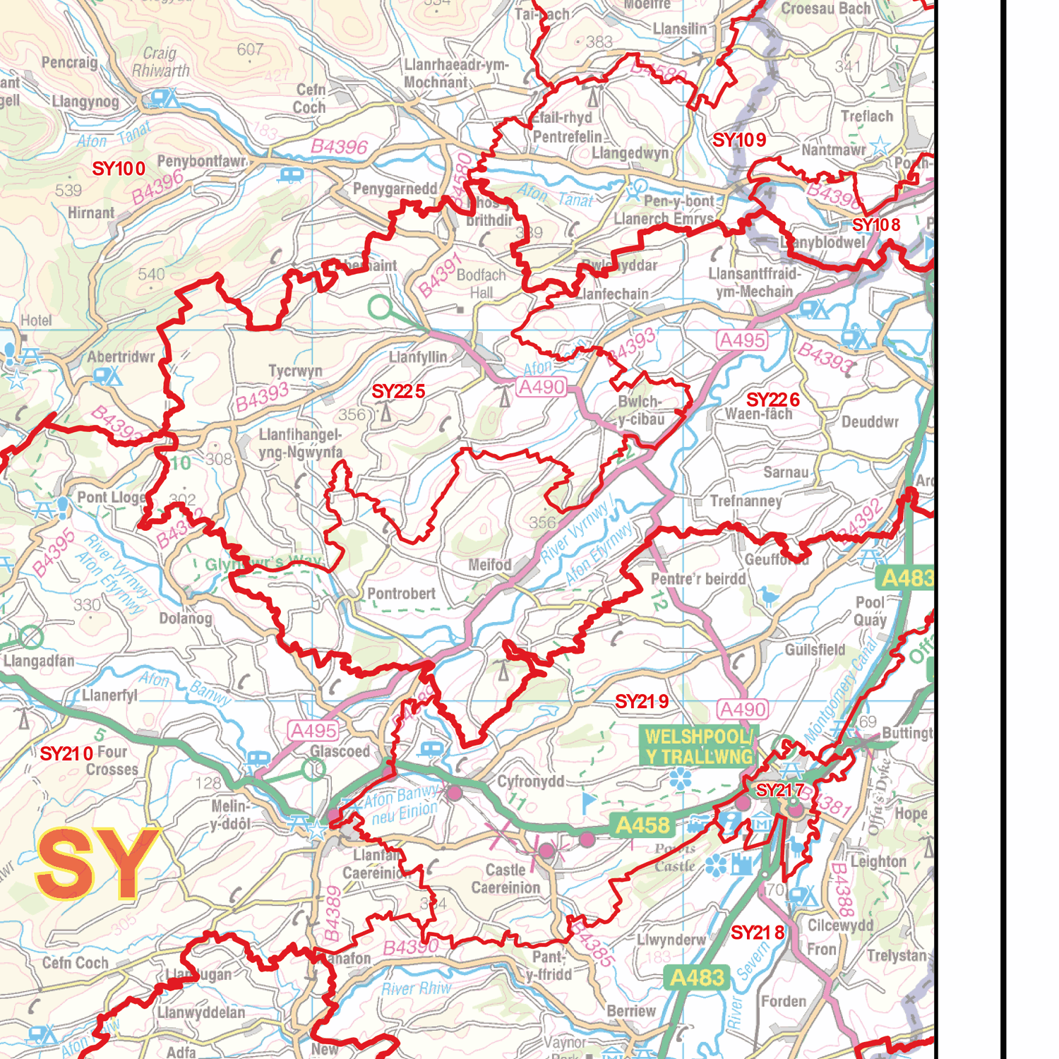 Postcode Sector Map - (S9) - North Wales - GIF Image