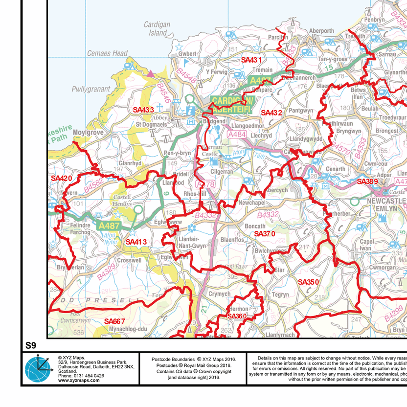 Postcode Sector Map - (S9) - North Wales - GeoPDF – XYZ Maps