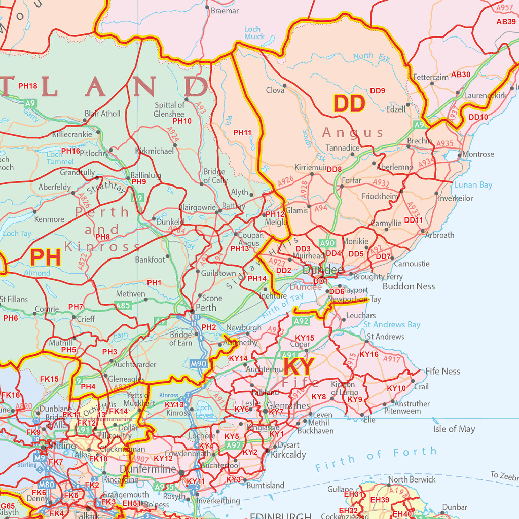 D11 Postcode Map Scotland - Postcode District (D10) - GIF Image – XYZ Maps