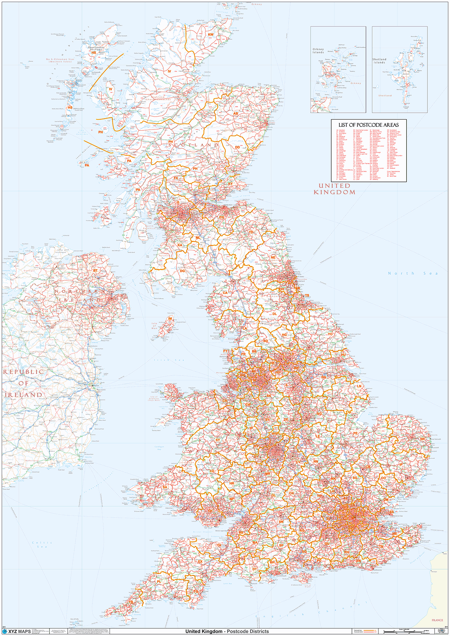 Digital Postcode UK White Base - Postcode District - Locked PDF – XYZ Maps