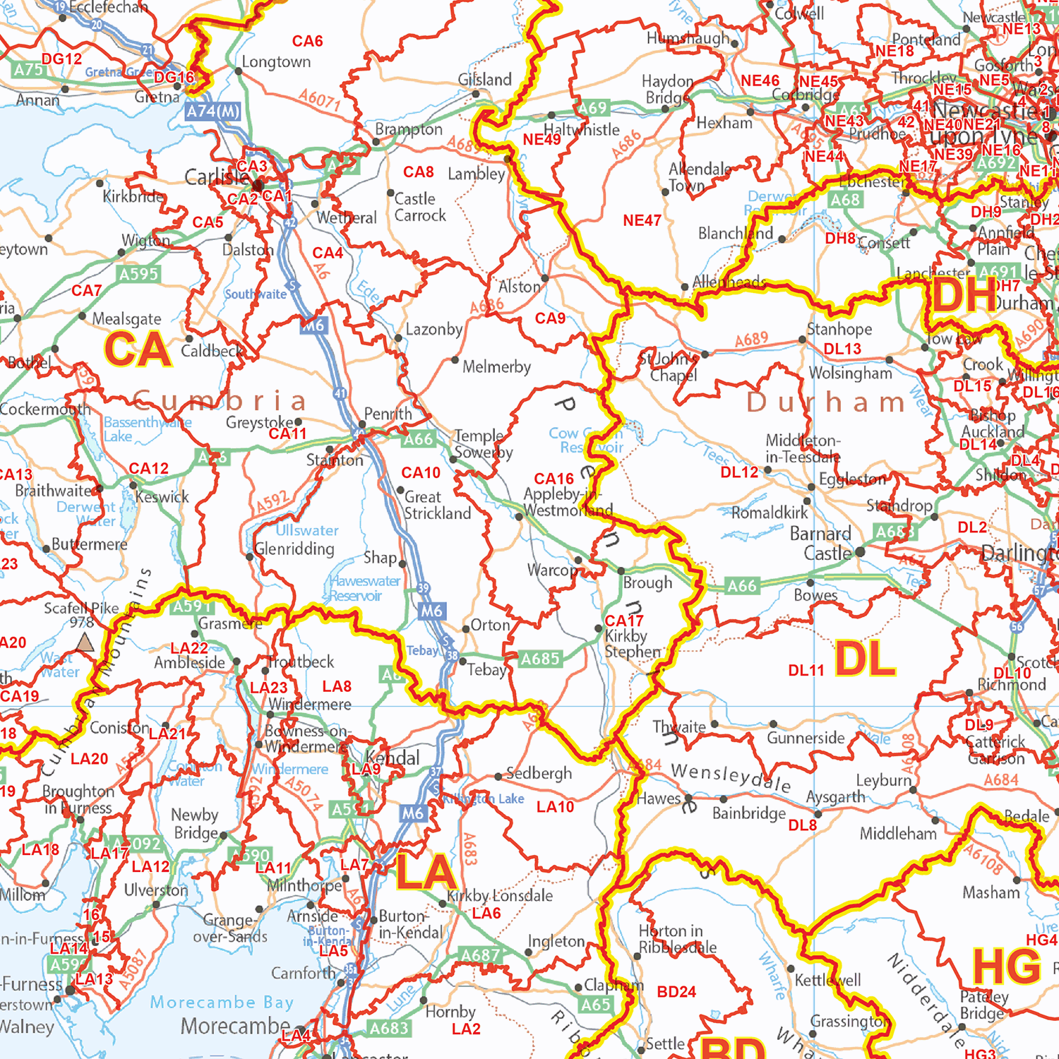Polegate Postcode Area Map UK White Background Postcode District Wall Map (D11) – XYZ Maps