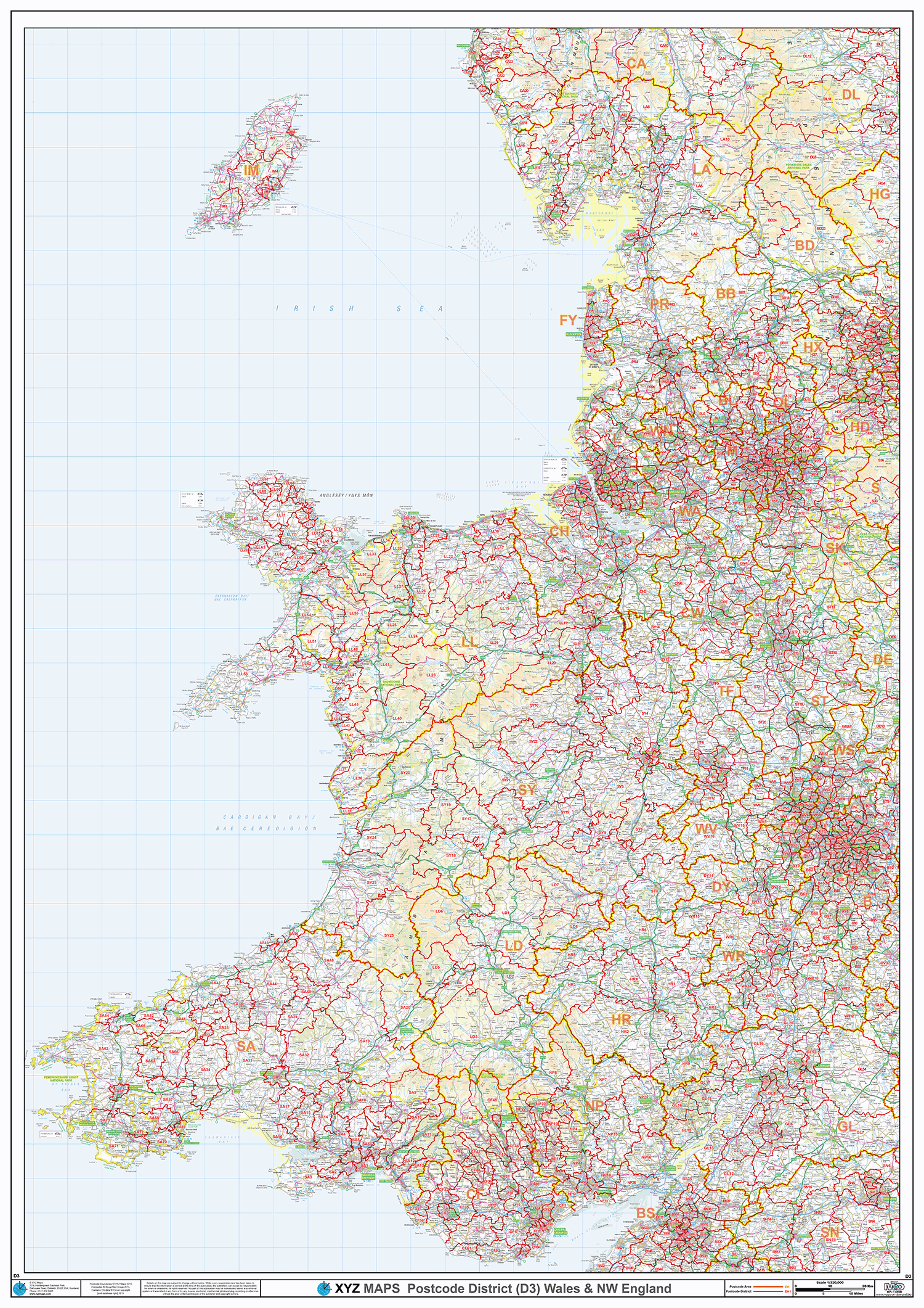 Wales - Postcode District - Locked PDF – XYZ Maps