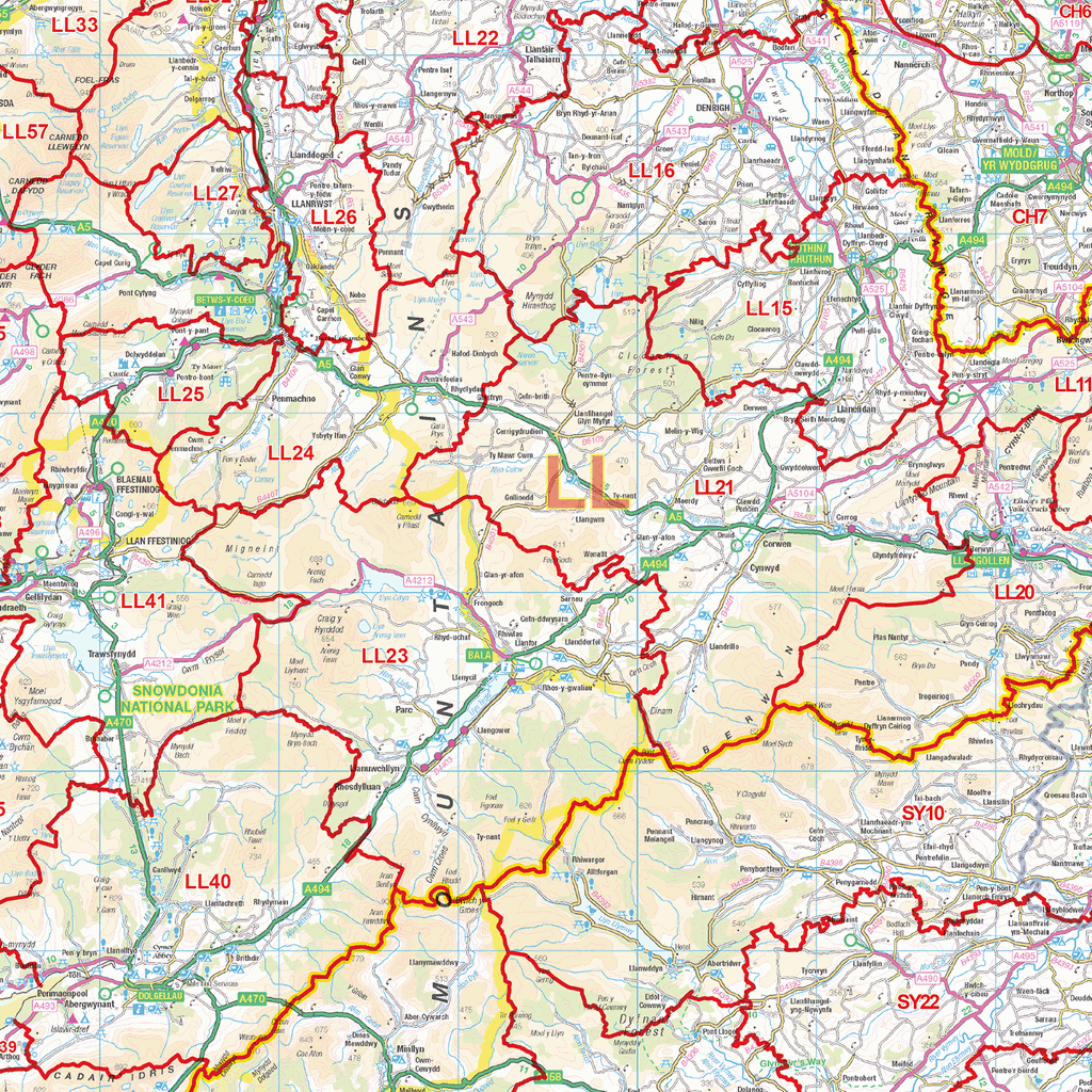 Postcode Map Ka19 Wales - Postcode District - Editable GeoPDF – XYZ Maps