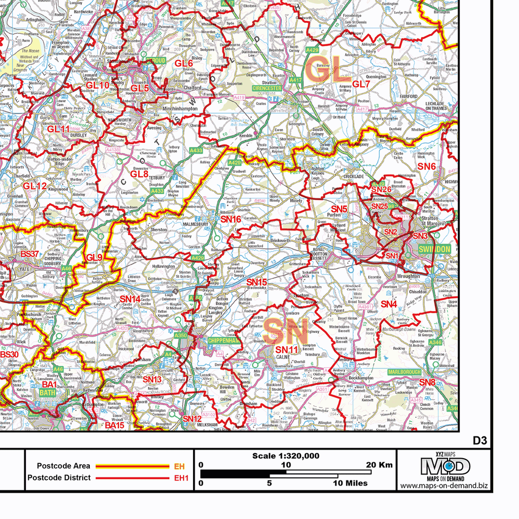 Wales - Postcode District - Editable GeoPDF