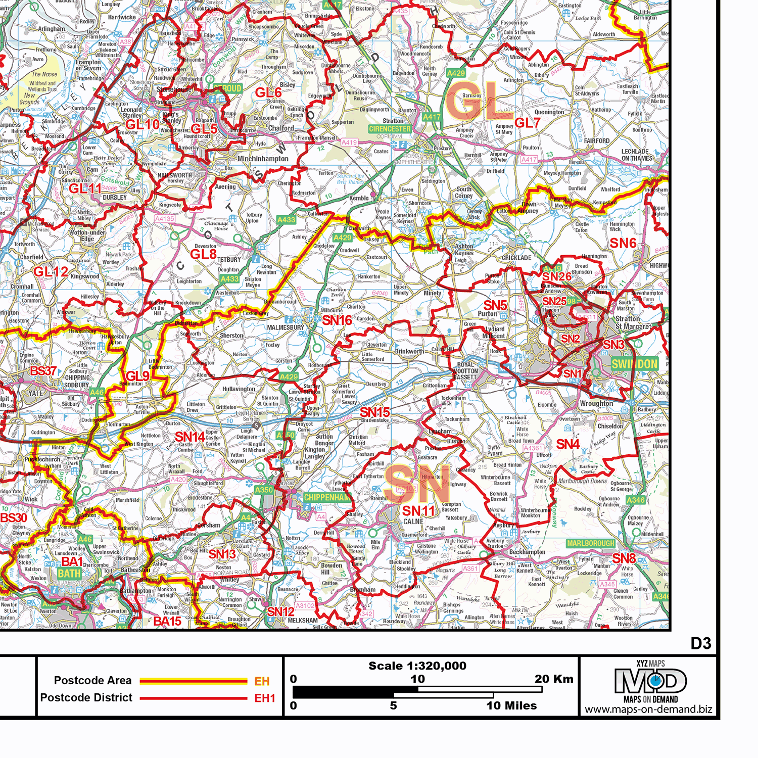 Wales - Postcode District - Editable GeoPDF