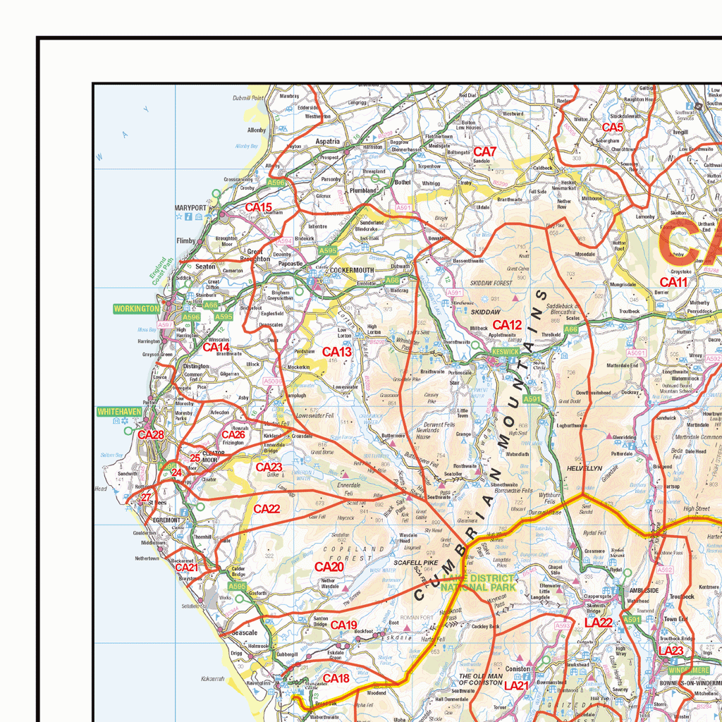 8001 Postcode Map North England - Postcode District - Editable GeoPDF – XYZ Maps