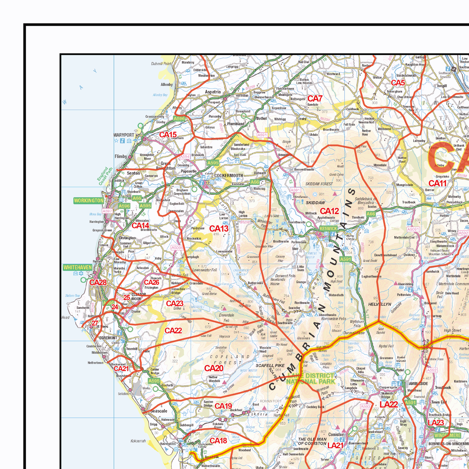 North England - Postcode District - Editable GeoPDF